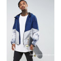 Zip Jacket Through Windbreaker with Panel Detail in Blue